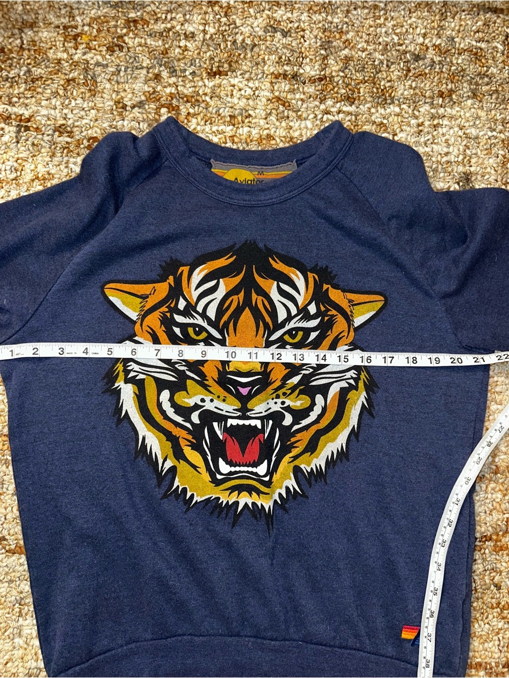 Aviator Nation Navy Sweatshirt with Bold Tiger Graphic - Picture 5 of 6